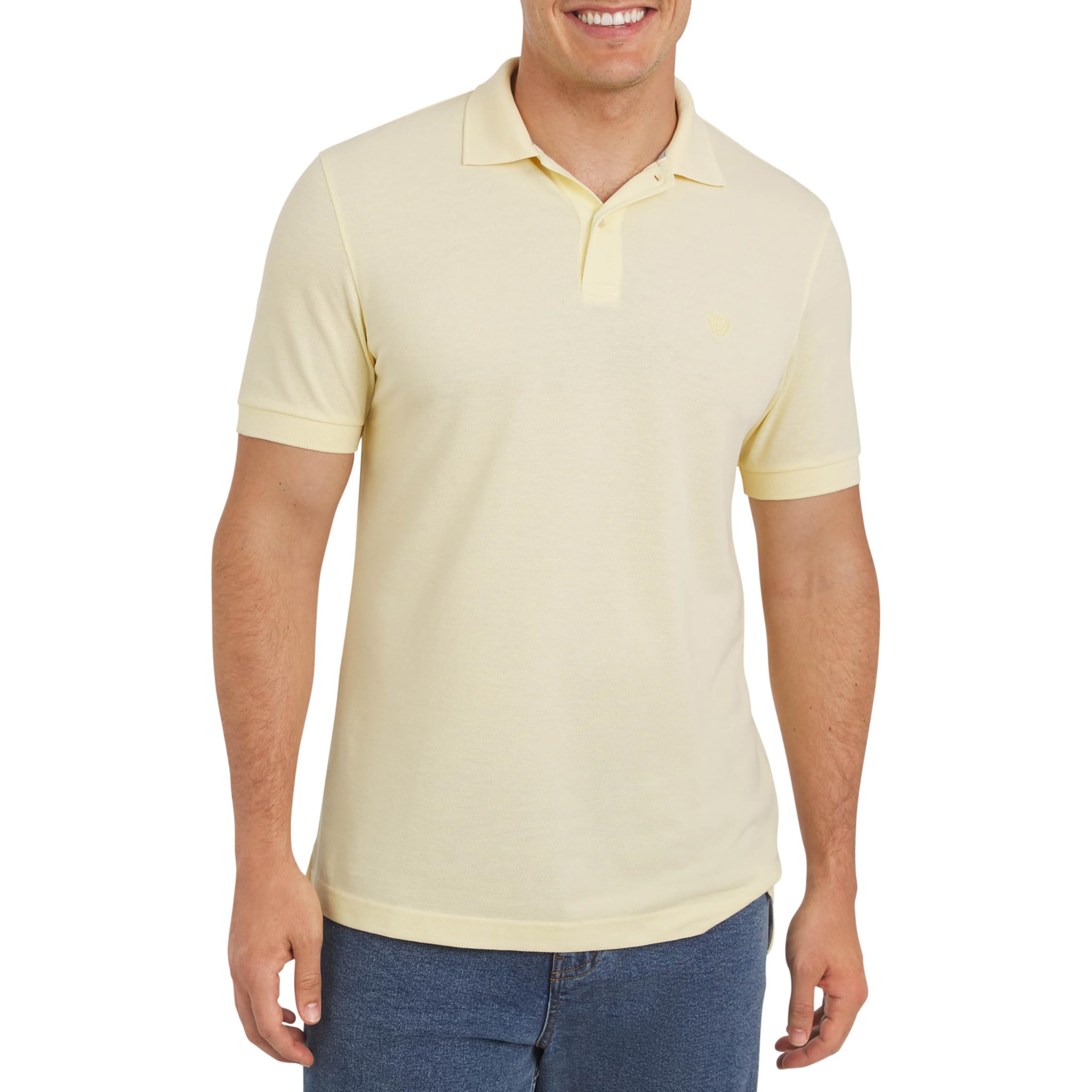 Chaps Men's Everyday Casual Classic Fit Stretch Pique Polo Shirt (S-2XL), Sun Bleached, XXL