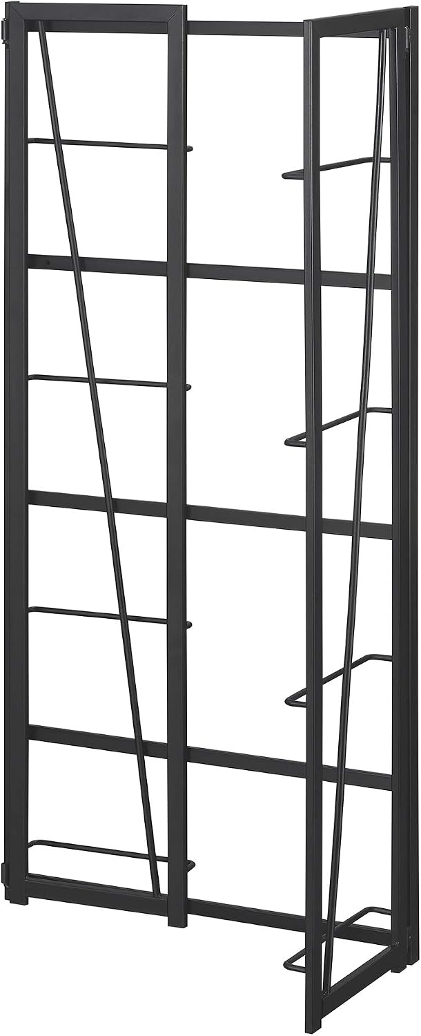 Convenience Concepts Xtra Folding 4-Tier Bookshelf, Espresso/Black
