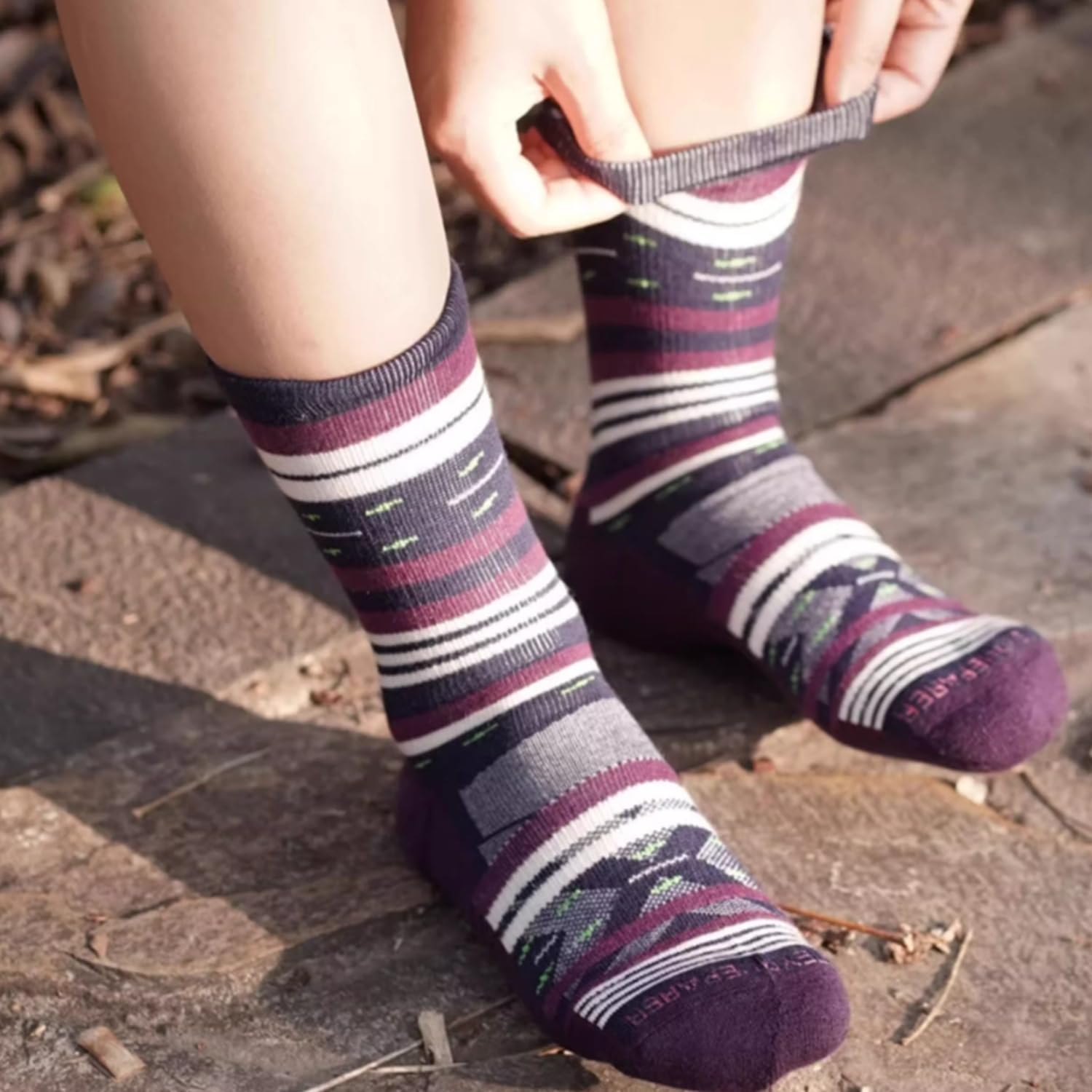 3Pairs Women’s Merino Wool Hiking Socks, Breathable Cushion Crew Socks for Outdoor Hiking - Image 2