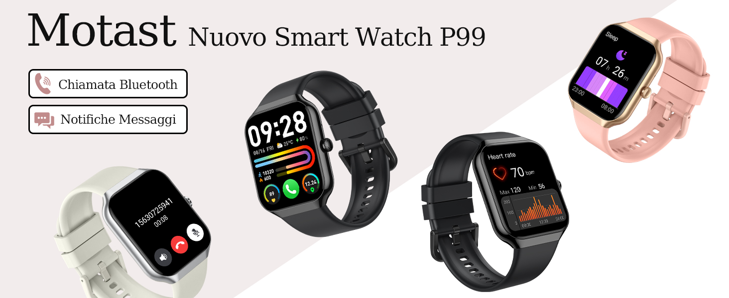Smartwatch Motast Y66 1.96" - Orologio Fitness Con Chiamate Bluetooth, 115 Sport, IP68 Per Android IOS - Foto 12