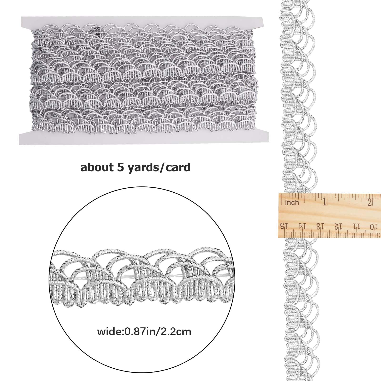 Nastro Per Matrimoni E Costumi Nastro Di Pizzo Intrecciato Argento 20 Metri - Per Gioielli Fai Da Te, Matrimoni E Decorazioni Decorazione Matrimonio Fai Da Te
