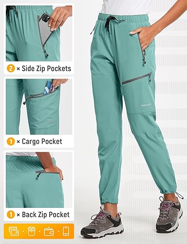 Miniatura 6 de BALEAF - Leggings tipo capri para mujer, con bolsillos, cintura alta, longitud hasta la rodilla, elásticos, pantalones casuales de yoga