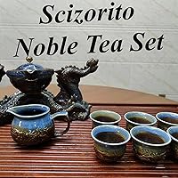 Vista 3 de Juego de té chino de gongfu con forma de dragón chino, cocción a mano pura, con tetera giratoria 360 e infusor, adecuado para oficina, hogar, regalo
