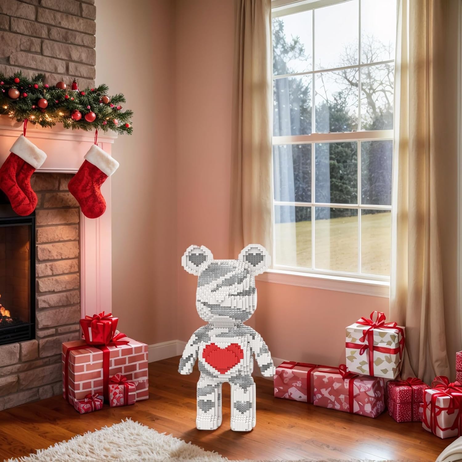 Bear Micro Mini Building Block Sets for Adults, No Compatible with Lego, Building Toys for Home & Office Decor, MOC 3D Creative Model Gifts for Christmas