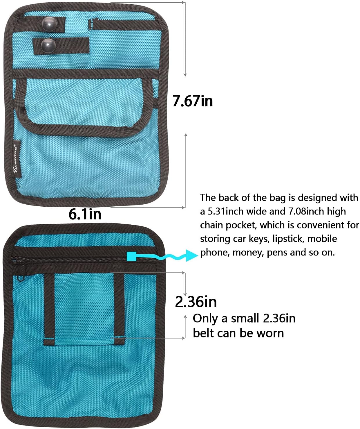 Tuhaoge Medical bag pocket nurse pocket doctor kit nurse accessory bag nurse doctor pocket pocket male doctor tool pocket (Blue-green)