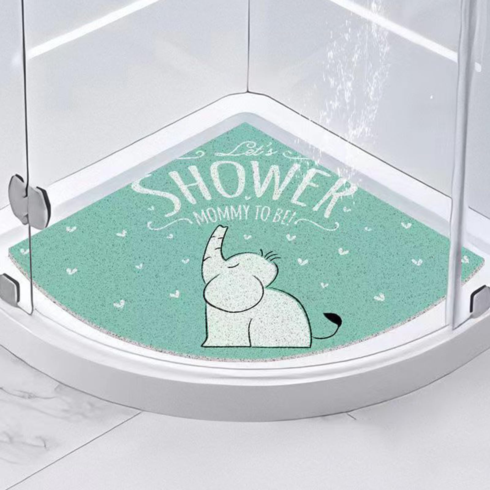 Wansiman Quadrant Shape Shower Mats,Anti-Slip Quadrant Bath Mat,Rubber Corner Shower Mat,Rubber Bath Mat For Corner Shower,Washable,Non-Slip Bottom,Triangular,Quick Dry,For Shower,Bathroom,Toilet