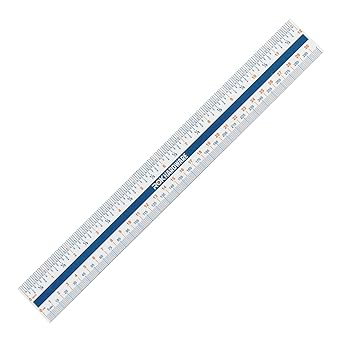 Rok Hardware Measuring Plastic Flexi 12" Easy Read English Metric 305 mm Ruler Converter, ROKRULER2
