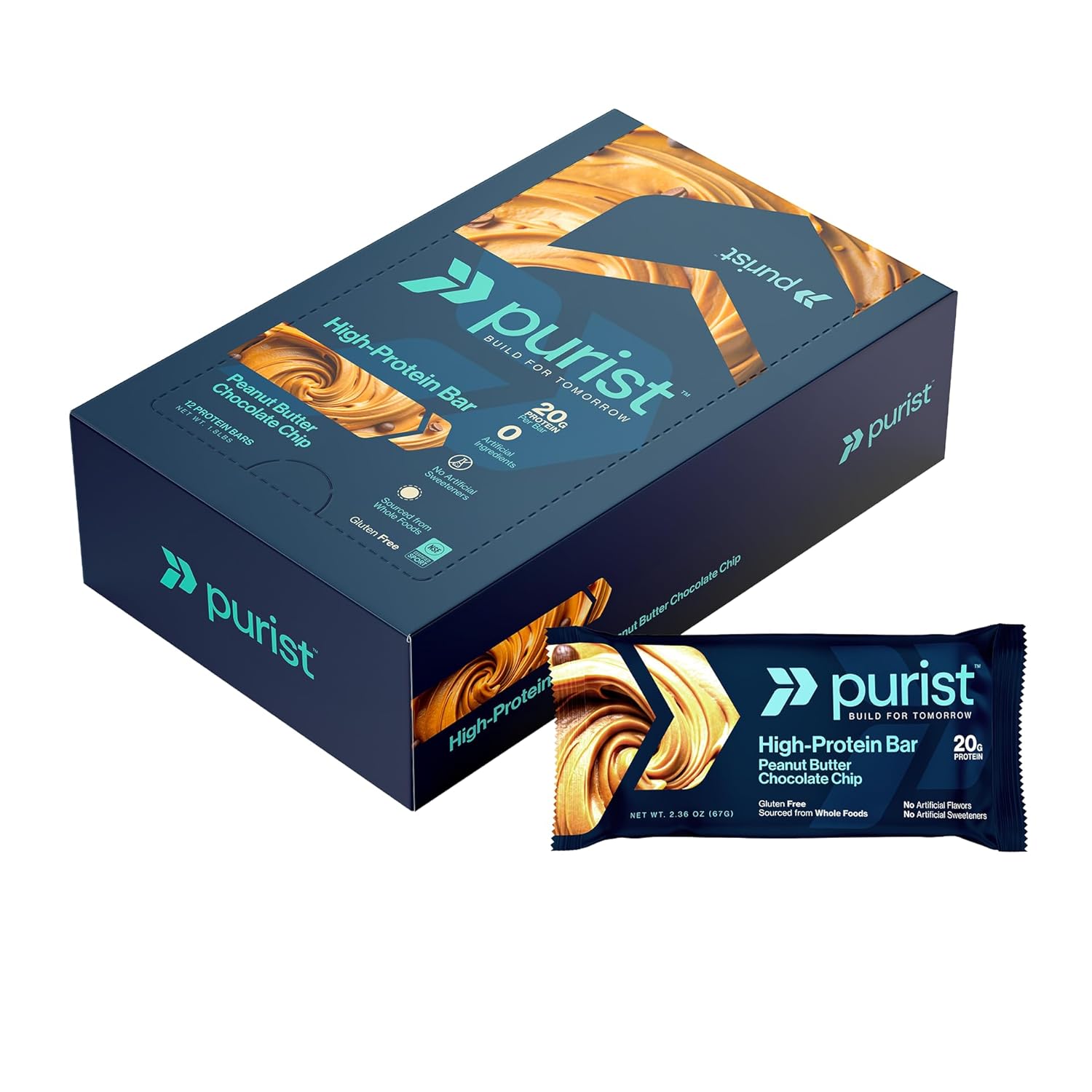 Barra de Proteína Purist Peanut Butter Chocolate Chip 12 Unidades