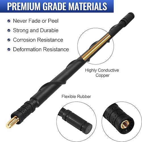 Miniatura 2 de VOFONO Antena de 13 pulgadas para Jeep Wrangler JK JL Gladiator JT 2007-2023, nueva antena de goma flexible en espiral, accesorios para Jeep