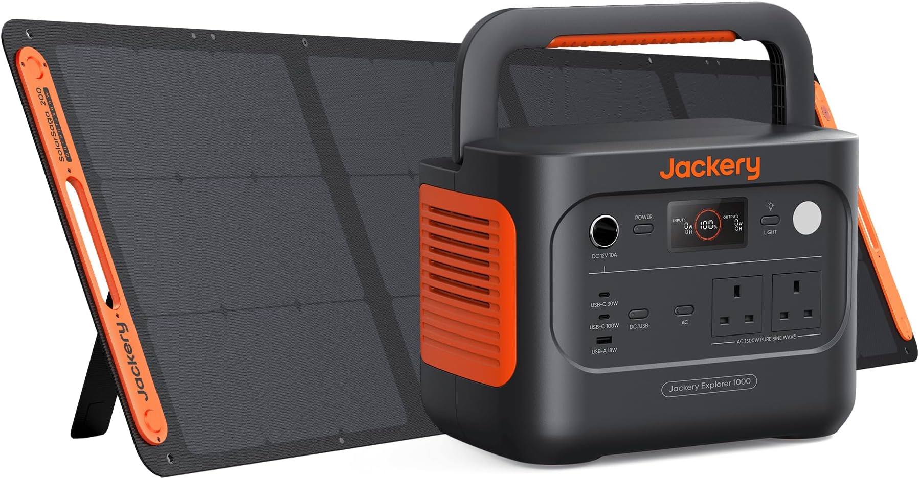 Explorer 1000 v2+ 200W Solar Panel Portable Power Station(2024 New),1070Wh LiFePO4 Battery,1500W AC/100W USB-C Output, 1 Hr Fast Charge, Solar Generator for Outdoor Camping