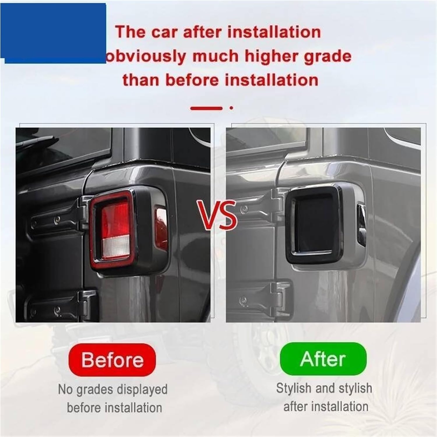 Compatible For Jeep Wrangler JL 2018 Up Car Exterior Rear Taillight Tail Light Lamp Decoration Cover Smoked Black