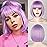 WERD Light Purple Bob Wig with Bangs,Short Pastel Purple Wig for Women,Light Purple Straight Synthetic for Daily and Party