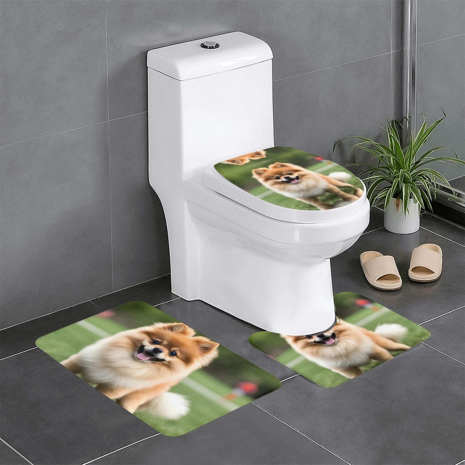 Tapis de salle de bain antidérapants pour toilettes et coiffeuses Happy