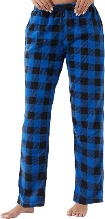 LANBAOSI Christmas Pajama Pants for Women Buffalo Plaid Pj Bottoms 1/2 Pack