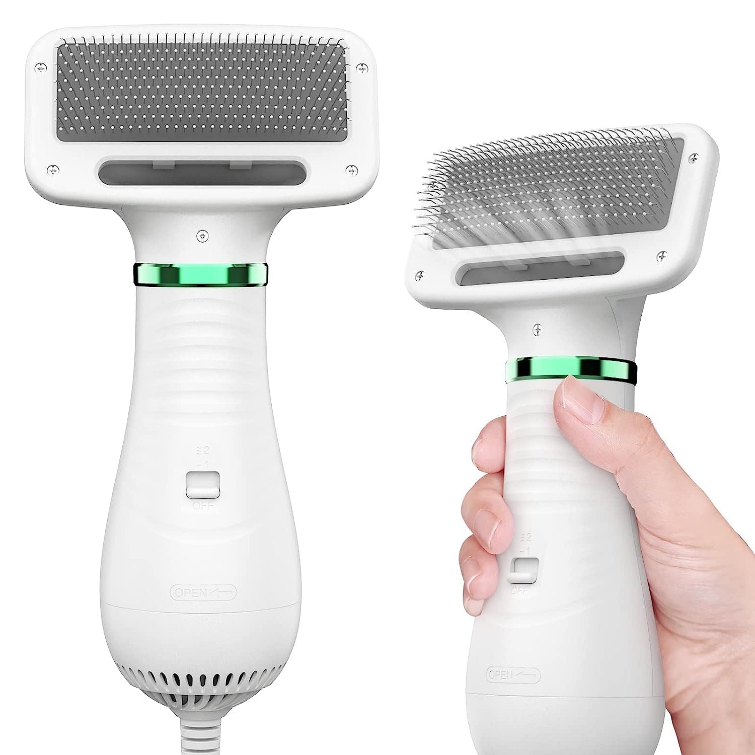 DKEXL Dog Hair Dryer Brush for Dog & Cats | Portable 2 in 1 Pet Hair Dryer with Self Cleaning Slicker Brush | Cat &Dog Grooming Dryer & Comb | Professional Pet Blow Dryer Adjustable Temperature (B0BYK25R85) Amazon Price History, Amazon Price Tracker