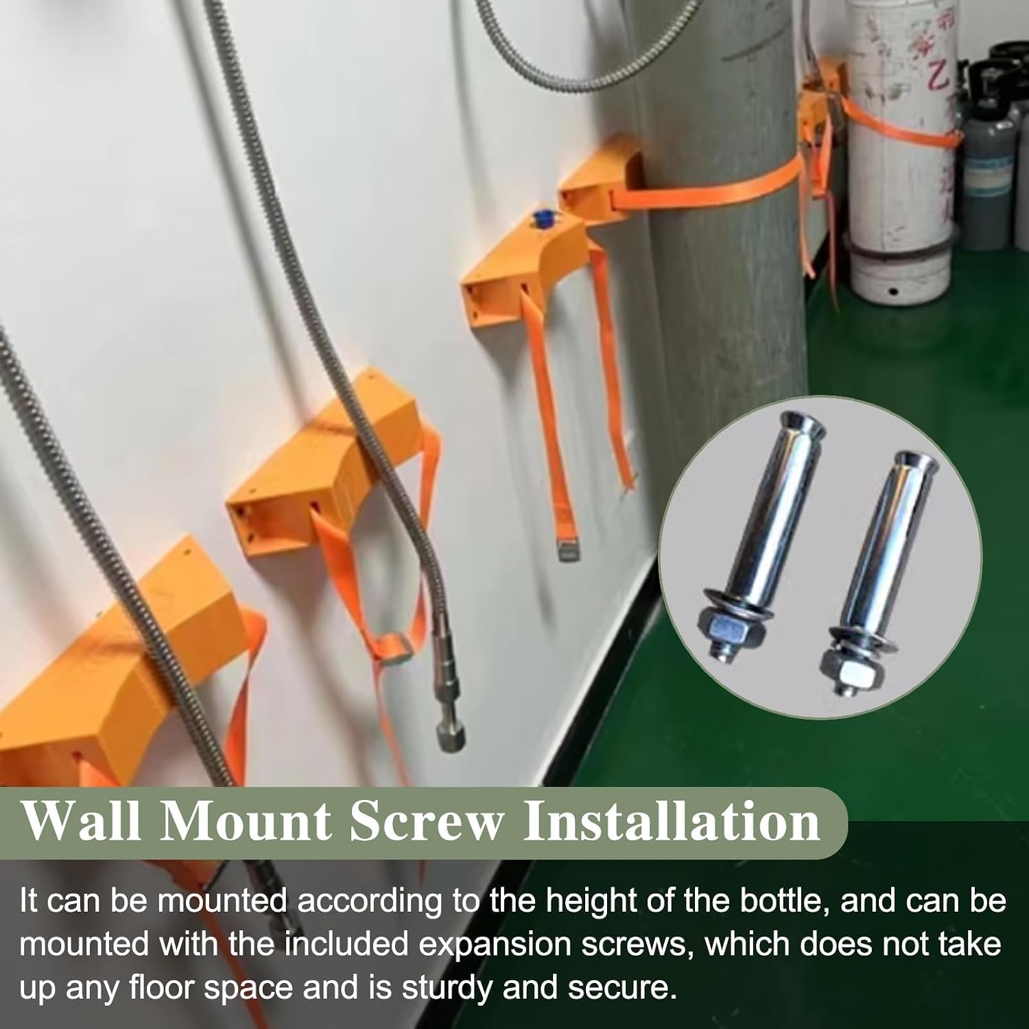 Oxygen Cylinder Rack,Propane Tank Holder Wall Mount - Durable ABS Oxygen Cylinder Organizer Rack with Screws for Hospitals - Single Capacity Gas Tank Bracket (Gray)