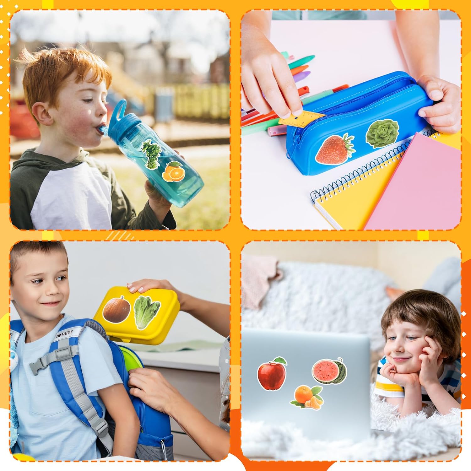 120PCS Fruit Stickers Various Realistic Fruit and Vegetable Sticker for Kids Fun Craft Stickers for Scrapbooks Laptop Phone Tablet Luggage Classroom Planners Gifts and Rewards