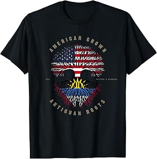 American Grown Antiguan Roots Antigua & Barbuda Flag T-Shirt T-Shirt