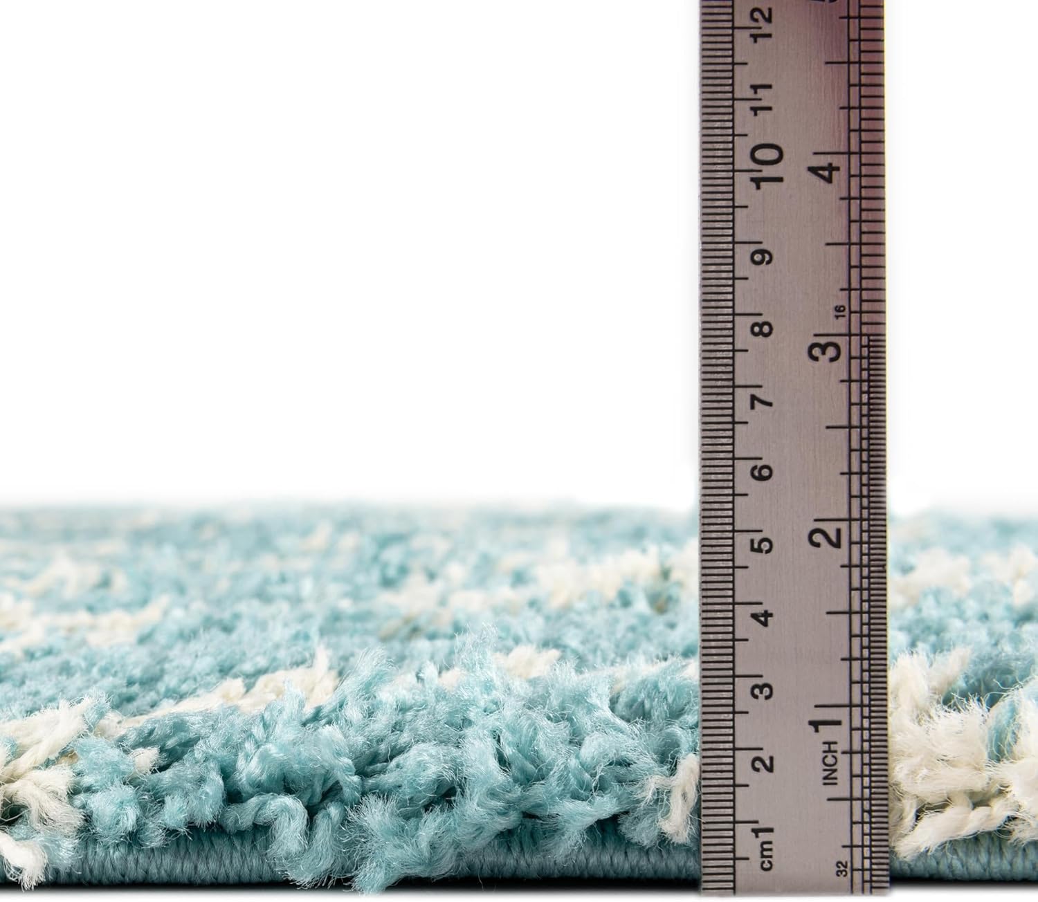 Rugs.com Lattice Shag Collection Rug – 9x12 Aqua Shag-Pile Rug Perfect for Living Rooms, Large Dining Rooms, Open Floorplans