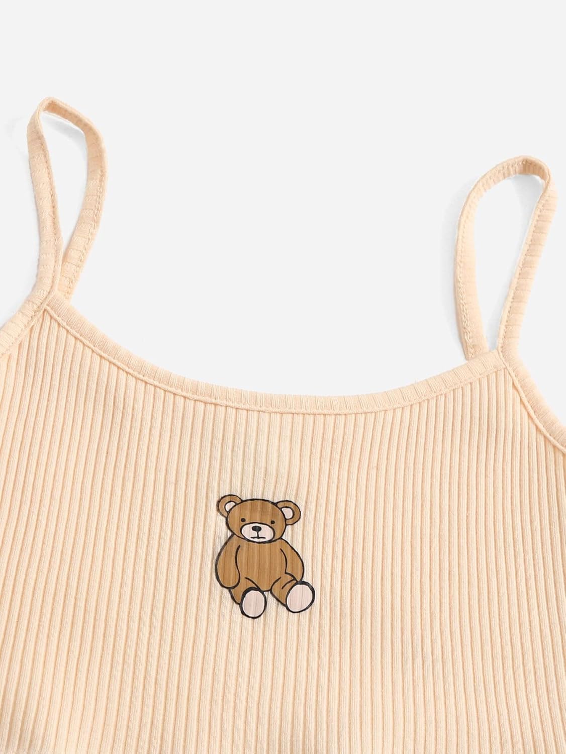 WDIRARA Girl's 2 Piece Cute Outfits Cartoon Print Cami Top and Plaid Skirt Set - Image 4