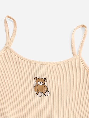 Miniatura 4 de WDIRARA Conjunto de 2 piezas para niña con estampado de dibujos animados y falda a cuadros