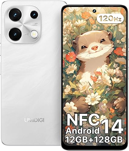 UMIDIGI Nota 100 Teléfono desbloqueado, 8-core Android 14 teléfonos celulares, 12 (6+6) GB+128GB Expandir 1TB, 6.8 ''HD+120Hz pantalla, 50MP,