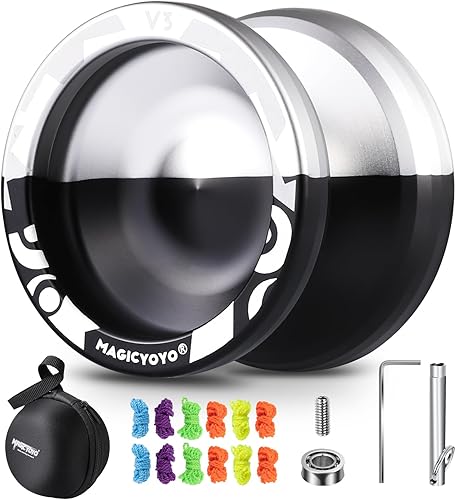 MAGICYOYO V3 Yoyo profesional responsivo, Yoyo de aleación de metal para adultos principiantes, yoyo de doble propósito con 12 cuerdas de yoyo +