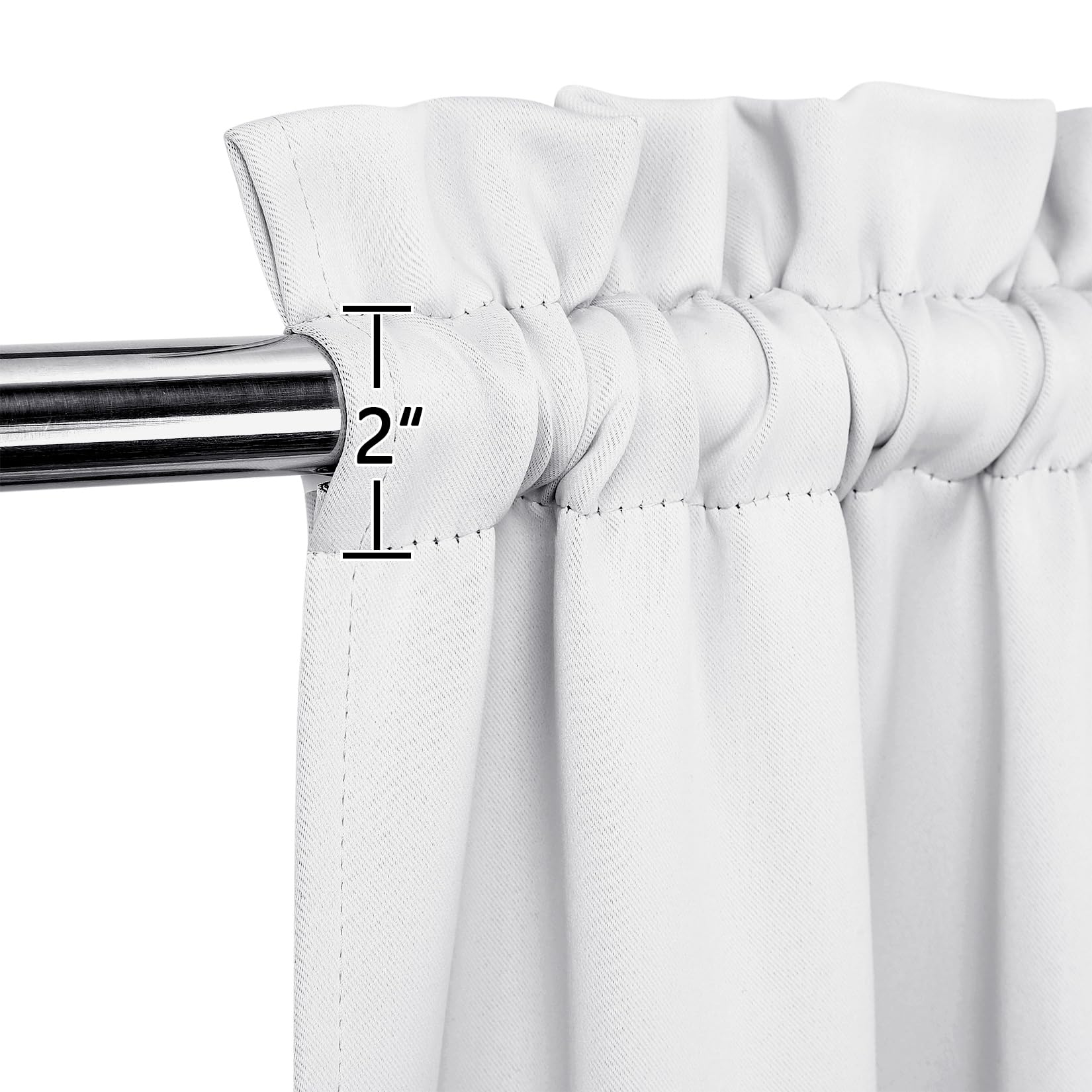 LinTimes Blackout Short Curtains 24 Inches Long for Bathroom Set 2 Panels Rod Pocket Cafe Tier Curtains Light Blocking Blackout Room Darkening Camper Curtains for Small Windows Kitchen White Wine - Image 2