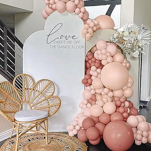 Miniatura 7 de Kit de arco de globos de color rosa rubor retro, guirnalda de globos de arena rosa polvoriento, crema, melocotón, blanco, arena, globos bohemios,