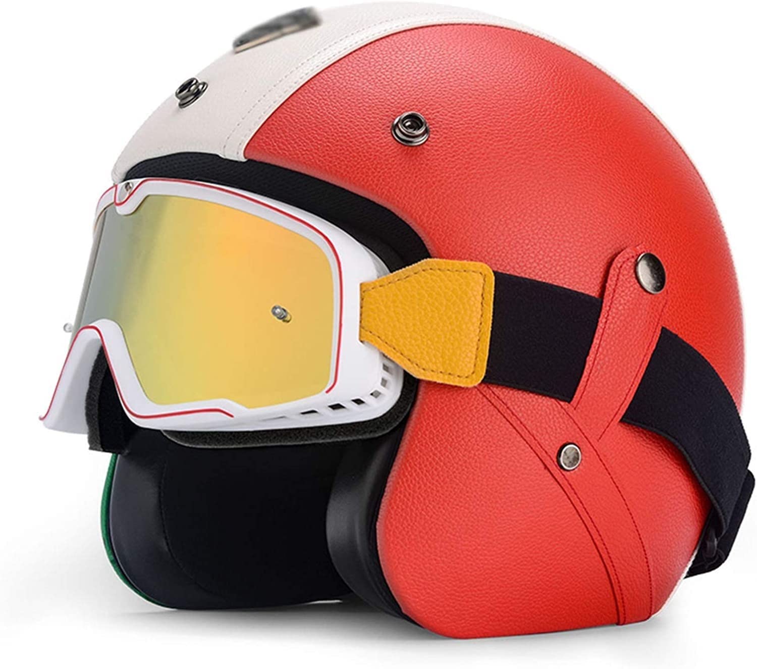 Casque moto jet rétro demi-coque ouvert pour homme et femme chopper ATV