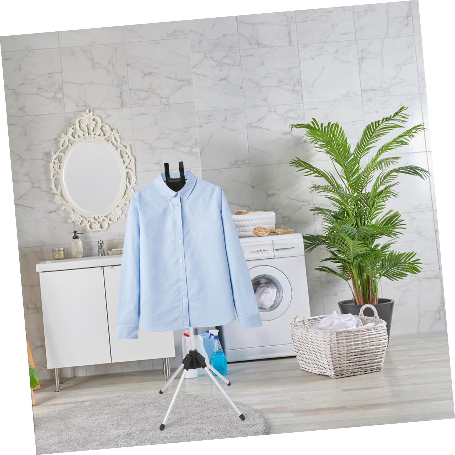 PRETYZOOM Soporte Plegable para Plancha de Vapor Tabla Integrada y Base de Cuatro Patas, Material de Aleación de Aluminio y Plástico para Ropa y Prendas, Fácil Almacenamiento y Altura