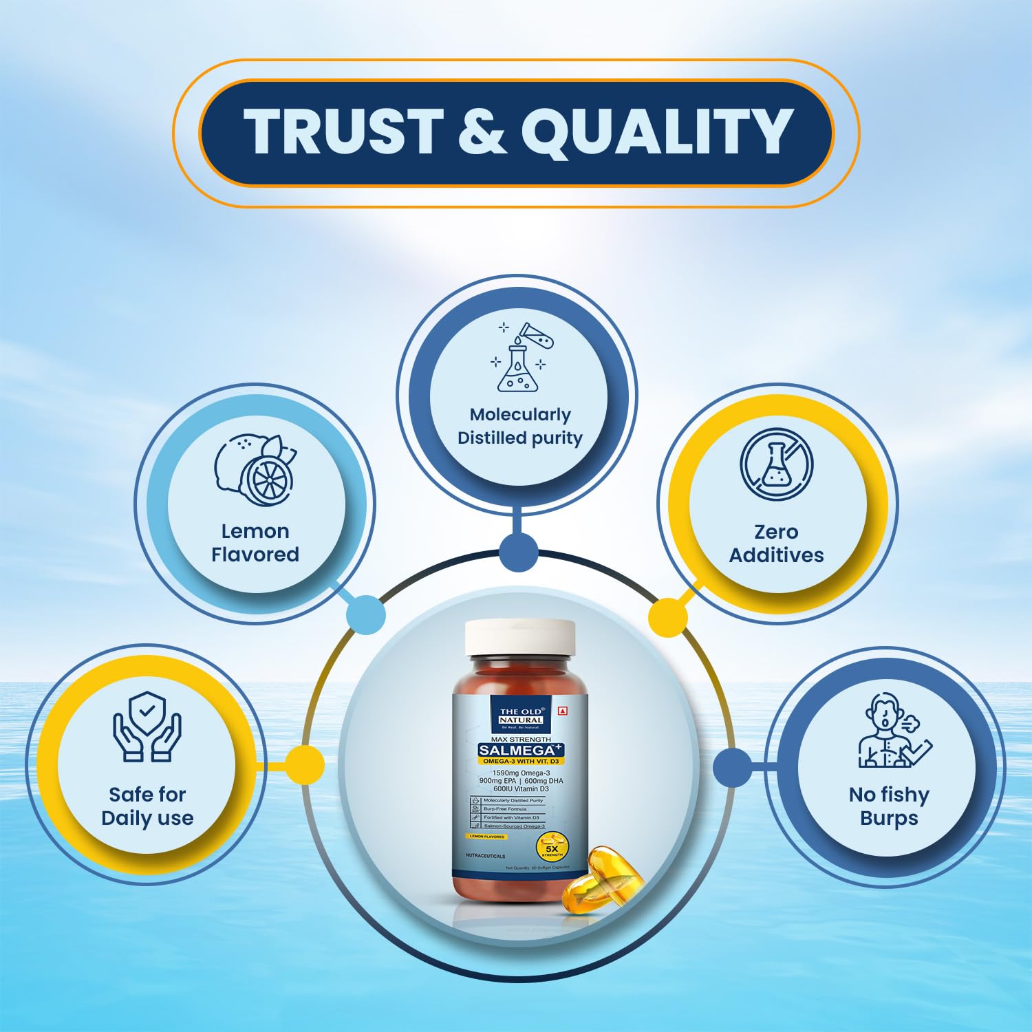 The Old Natural Salmega Omega 3 Fish Oil with Vitamin D3 600 IU – 1590mg High Strength (900mg EPA & 600mg DHA) for Heart, Brain, Joint & Immunity Support – Fish Oil Capsules for Men & Women – 60 Softgels — Amazon image 8