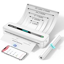 ASprink Upgraded Inkless Portable Printer, Wireless Bluetooth Portable Printer for Travel Office Home Use, Compatible with Phone Android iOS Laptop, 300 DPI, Black