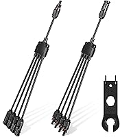 Vista 9 de OYMSAE Conectores solares 30A - Kit de cable adaptador paralelo de rama en Y impermeable para panel solar