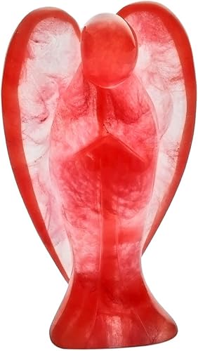 Miniatura 2 de Rockcloud Figuras de ángel guardián talladas con piedras preciosas de cristal curativo de 3 pulgadas, cuarzo cereza