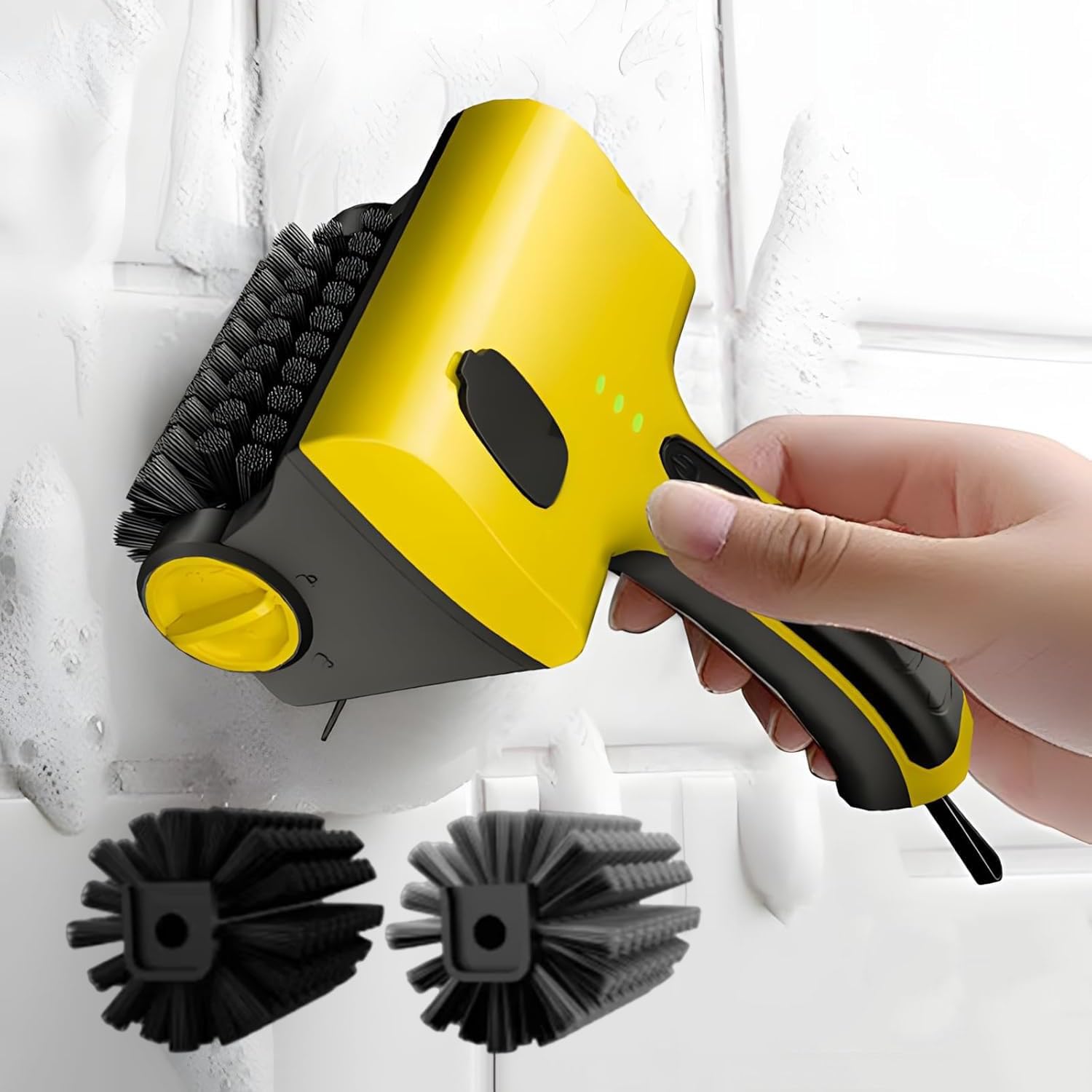 Grill Cleaning Robot with Water Tank, Two Removable Brush Heads, and Two Speed Settings - Ideal for Grills, Kitchen Countertops, and Bathroom Tiles