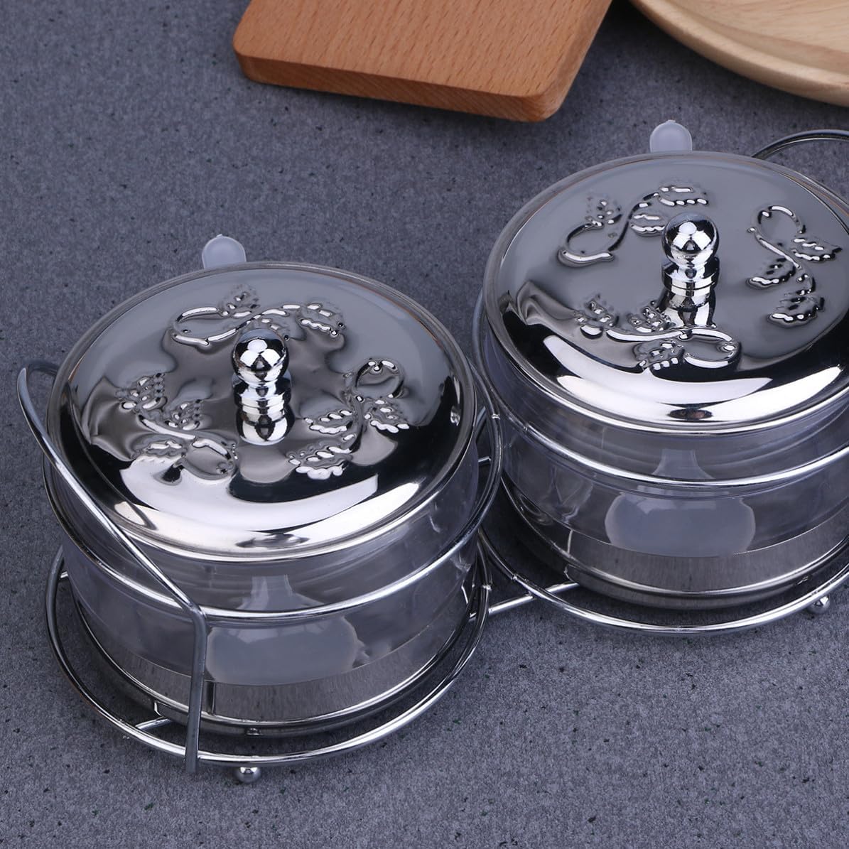 Stainless Steel Spice Container Set with Lid, Visible 2 Box