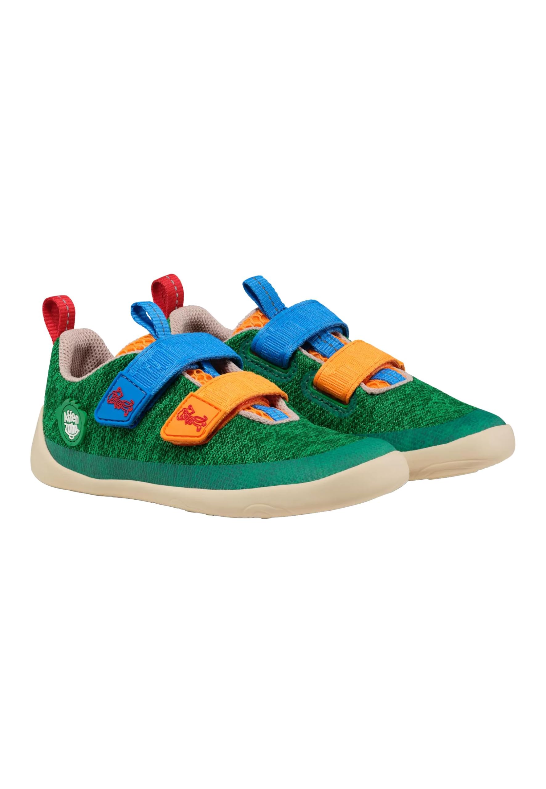 Affenzahn Halbschuh Knit Happy mit Klettverschluss, Vegan, rutschfest, Flexibel, Reflektierend, besonders leicht in Größe 21-32