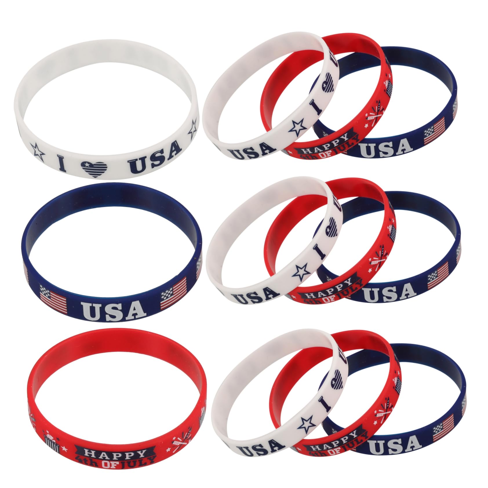 DOITOOL Braccialetti Silicone Per Usa Accessori Patriottici Leggeri Per Celebrazioni