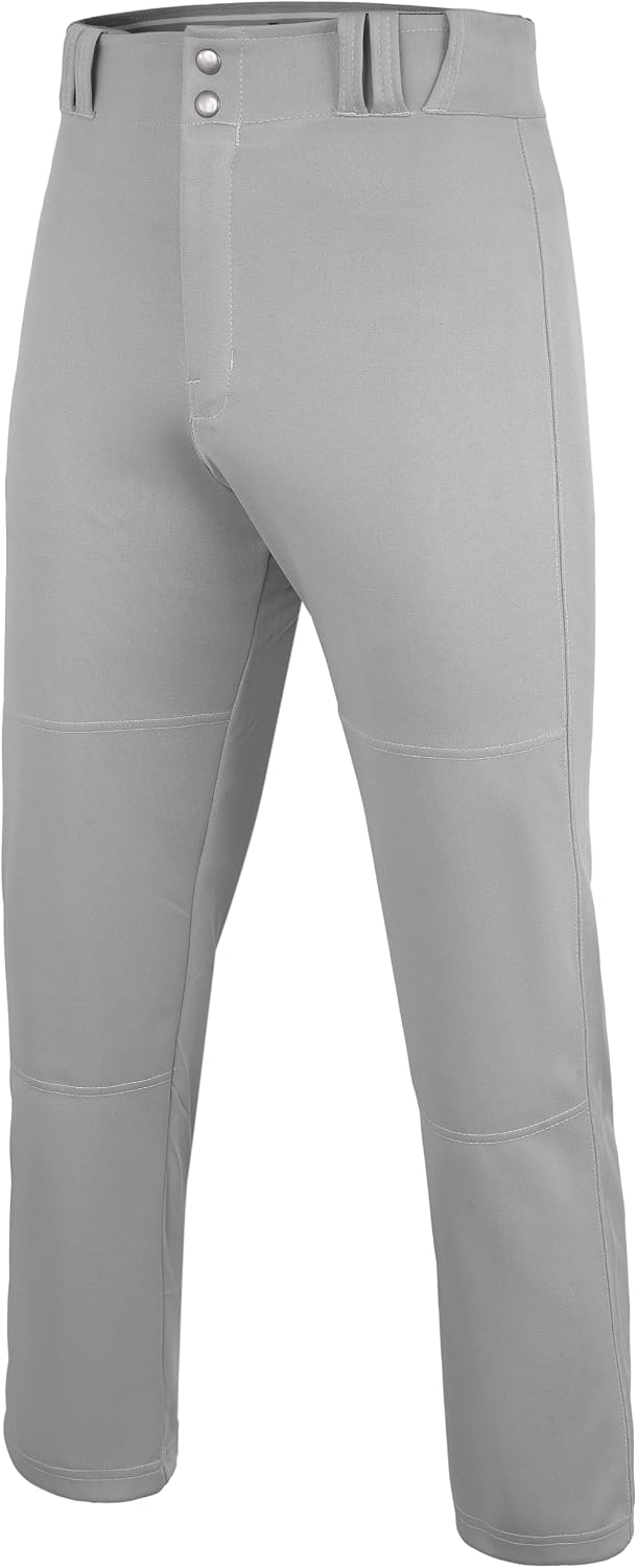 Youth Baseball Pants – Full-Length Boys Athletic Fit, Elastic Waistband with Loop, Sizes YXS–YXL (White, Black, Gray)
