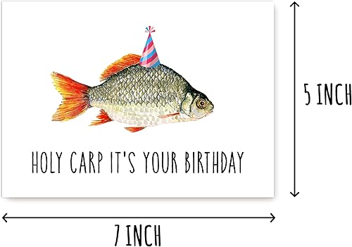 Miniatura 2 de Divertida tarjeta de cumpleaños de carpa santa, es tu cumpleaños, tarjeta de felicitación de carpa sagrada, temática de peces, tarjeta divertida