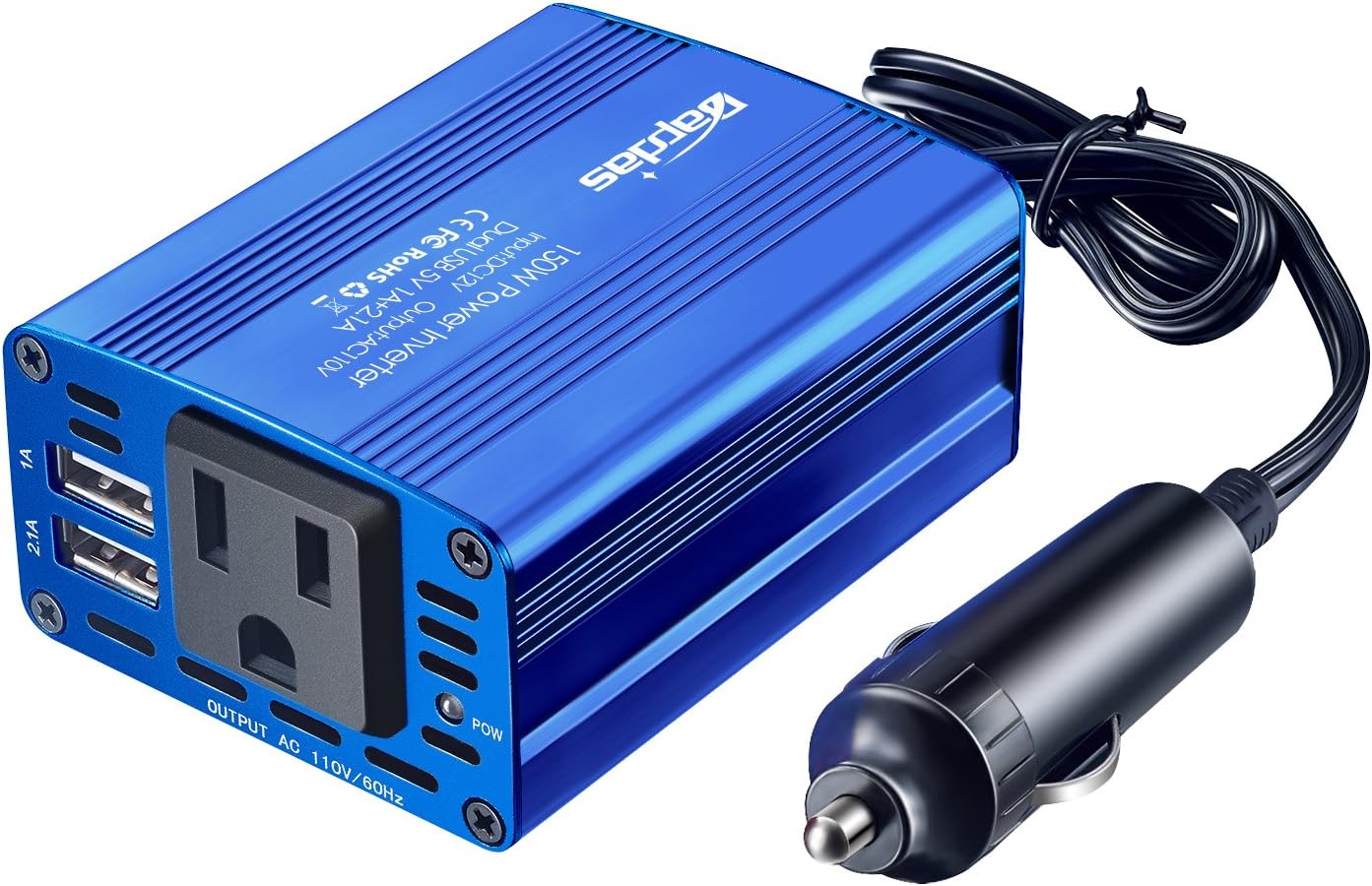 Bapdas 150W Car Power Inverter DC 12V to 110V AC Car Outlet