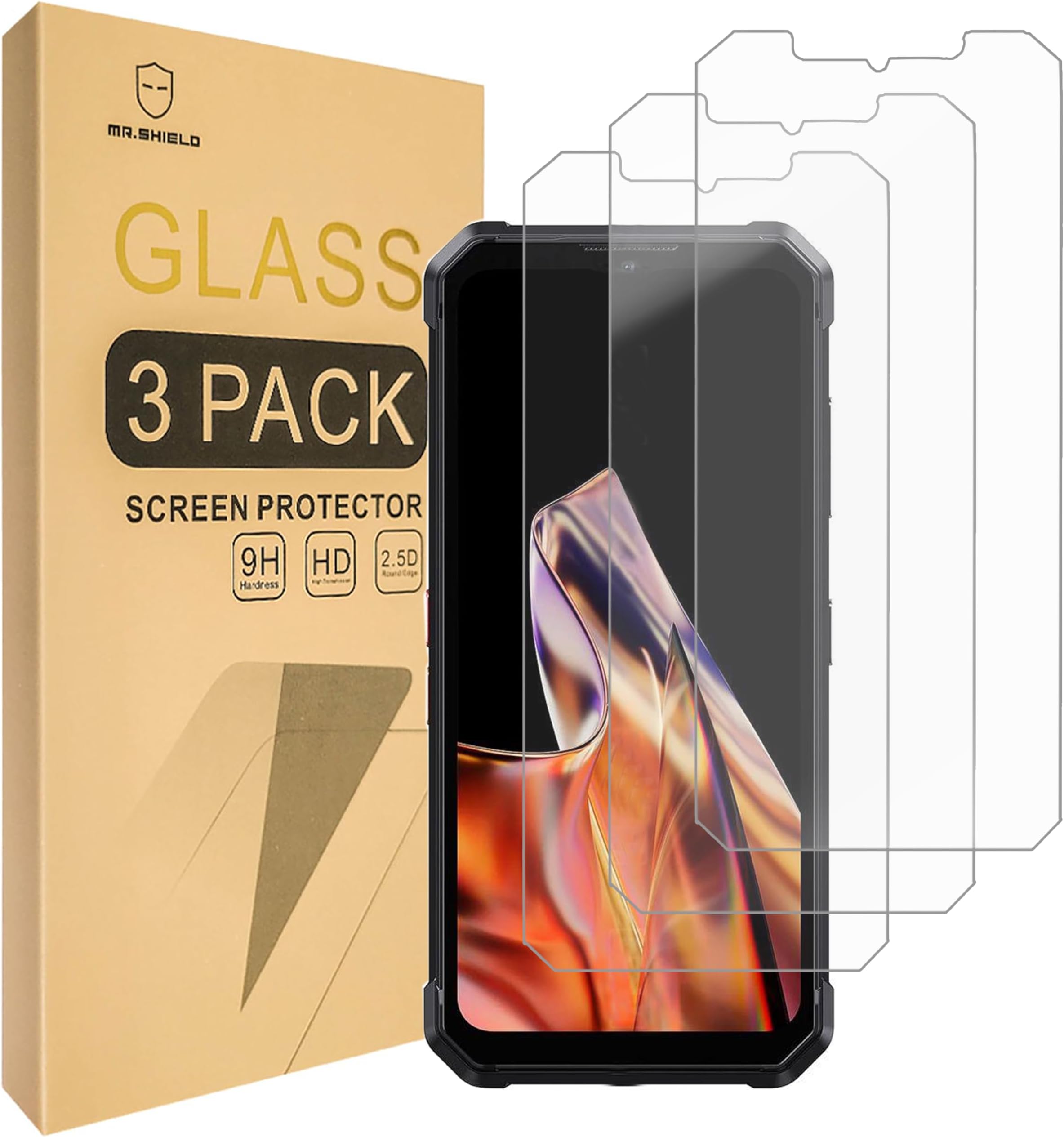 Mr.ShieldPack of 3 Tempered Glass Screen Protector Films Compatible with Fossybot F106 Pro 9H Hardness