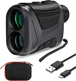 Laser Range Finder 900 Yard, RangeFinder 7X with Pin/Range/Speed/Scanning Model, USB Charging Cable, Wrist Strap, Carrying Case, 1/4'' Mounting Thread for Golf, Hunting, Hiking, Outdoor Using - MLR01 - Generic