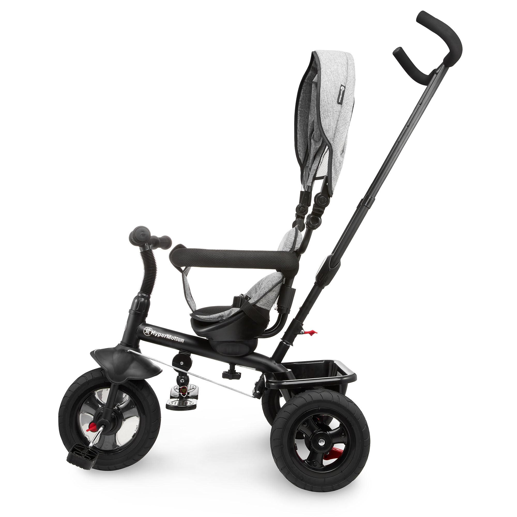 HyperMotion Triciclo Infantil con Manillar para Padres - Bici Bebé 1 Año Evolutiva hasta 20kg - Modelo Similar Kinderkraft con Barra de Empuje - Saltador Bebe Gris