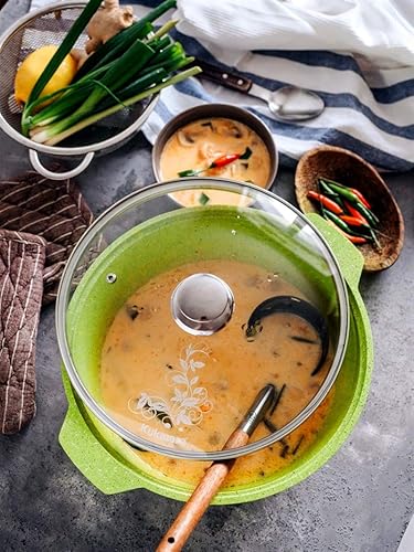 Miniatura 8 de Olla antiadherente de aluminio y lima con tapa de 135.26 oz. (4 L) Utensilios de cocina