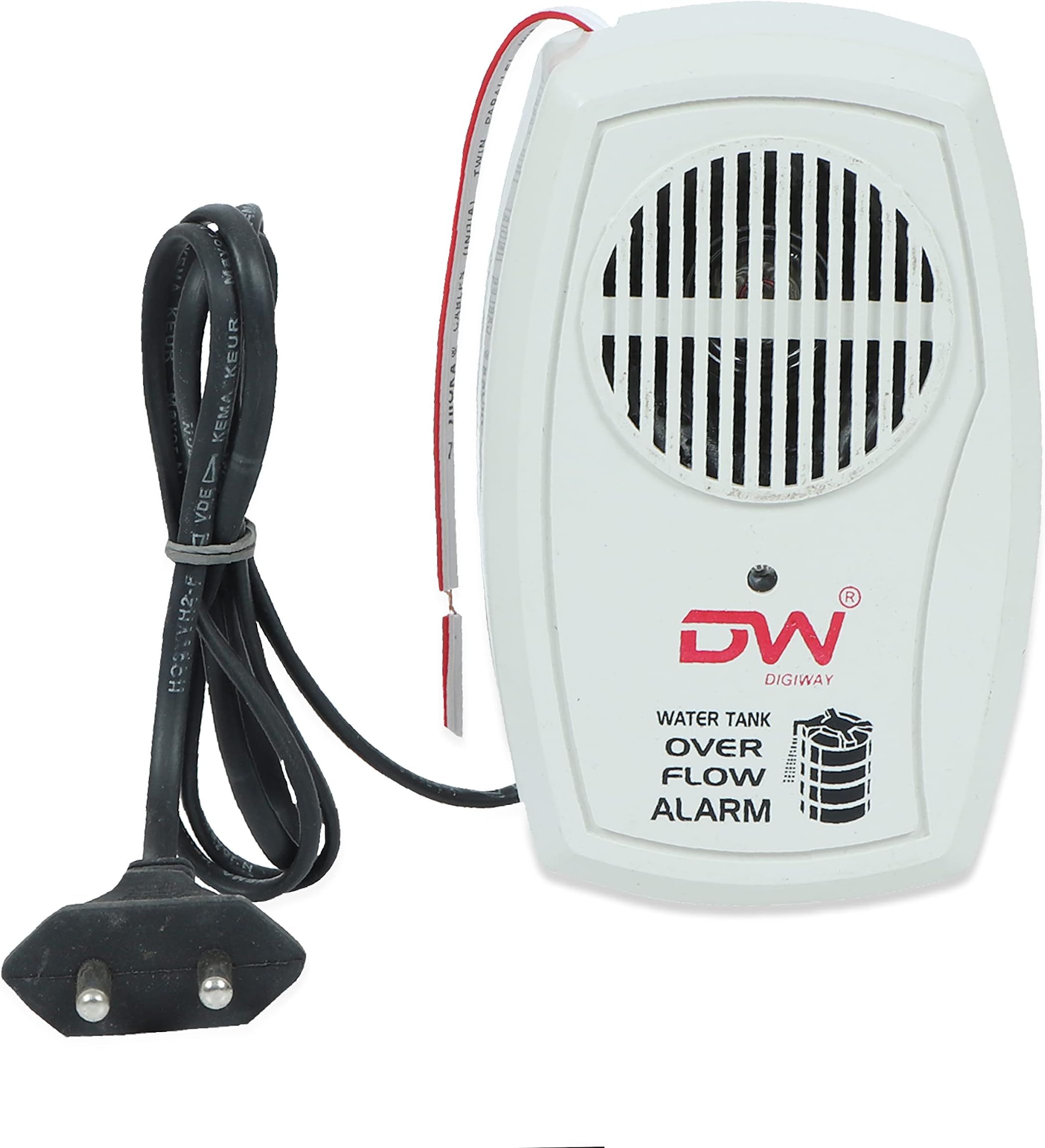 Digiway Water Tank Alarm Overflow Bell | Water Overflow Alarm with Sensor, Voice Sound, White