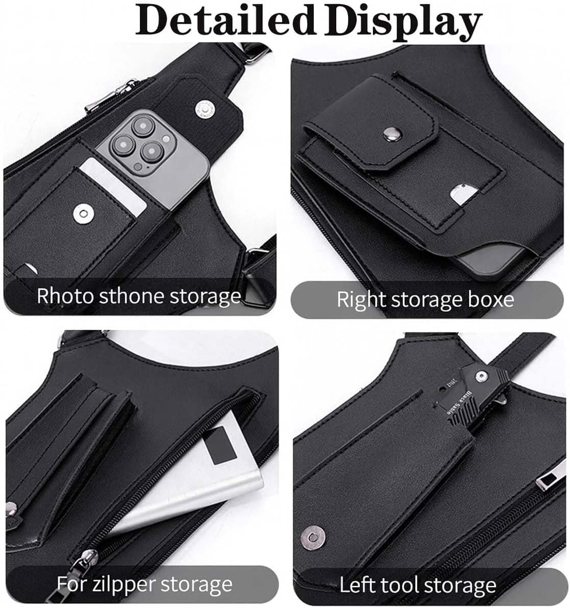 2025 New Premium Leather Adjustable Underarm Shoulder Bag for Men & Women,Multi-pocket Anti-Theft Phone Wallet Pocket