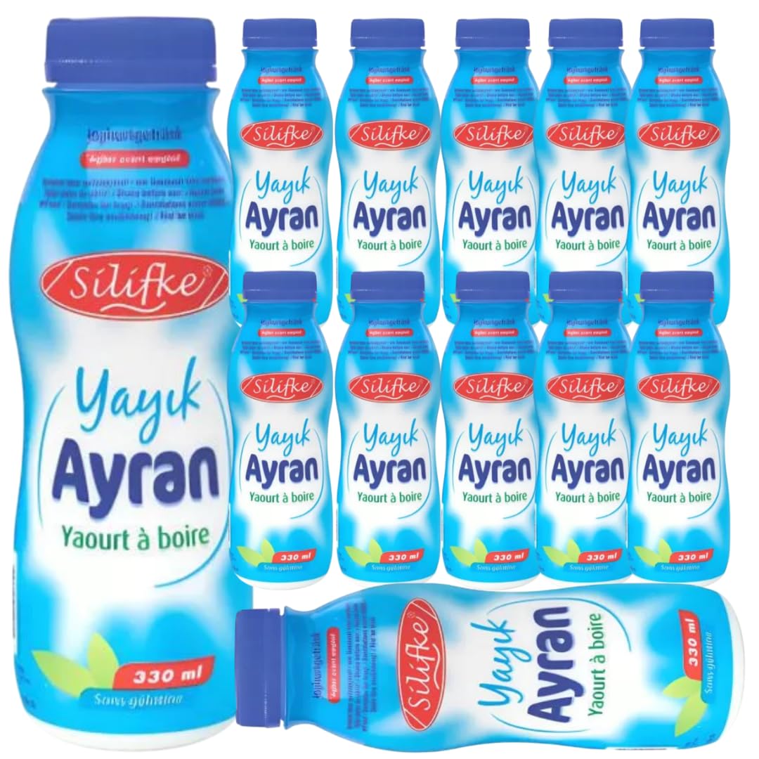 Silifke Ayran – Bebida de yogur con leche, práctico y refrescante 330 mililitros, 12 Él
