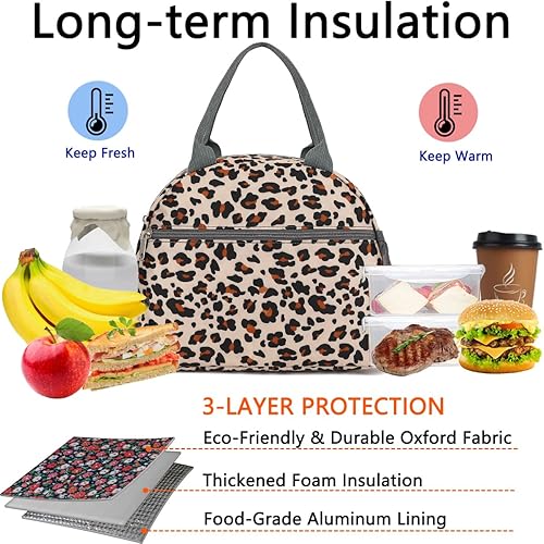 Miniatura 2 de Lonchera para mujeres, adultos, hombres, niños y niñas, pequeña y bonita lonchera de gran capacidad, contenedor de almuerzo aislado para el trabajo,